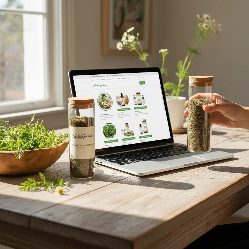 Shopping for feverfew leaf online at home.