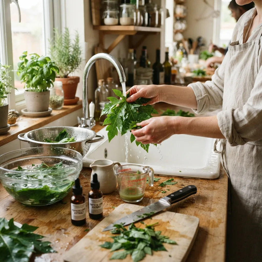How to extract papaya leaf extract? A kitchen-to-small-batch comparison of safe methods_featured_image