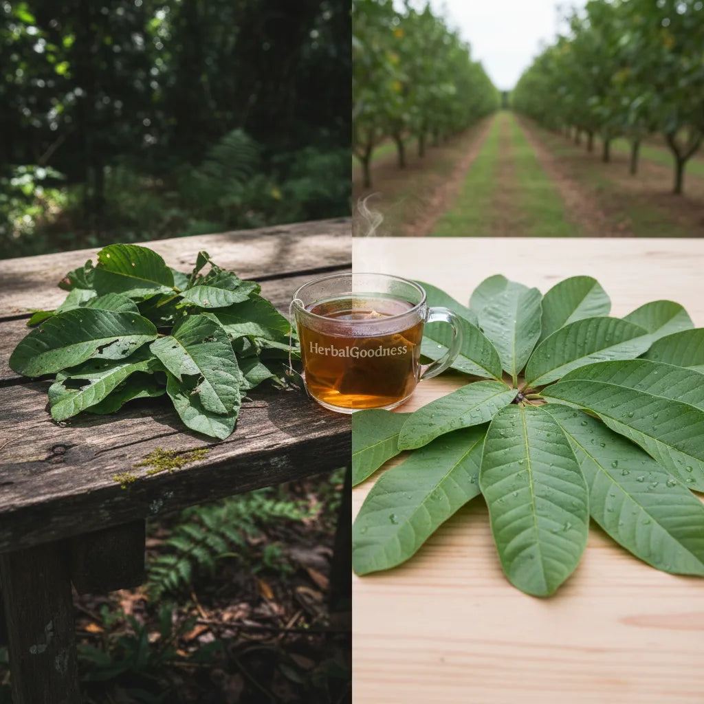 Wild and cultivated guava leaves compared