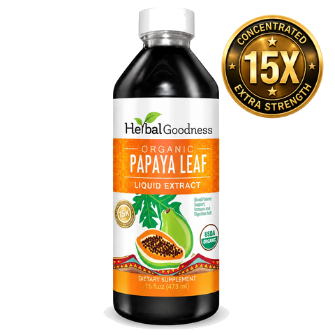 Herbal Goodness Organic Papaya Leaf Extract 15X liquid