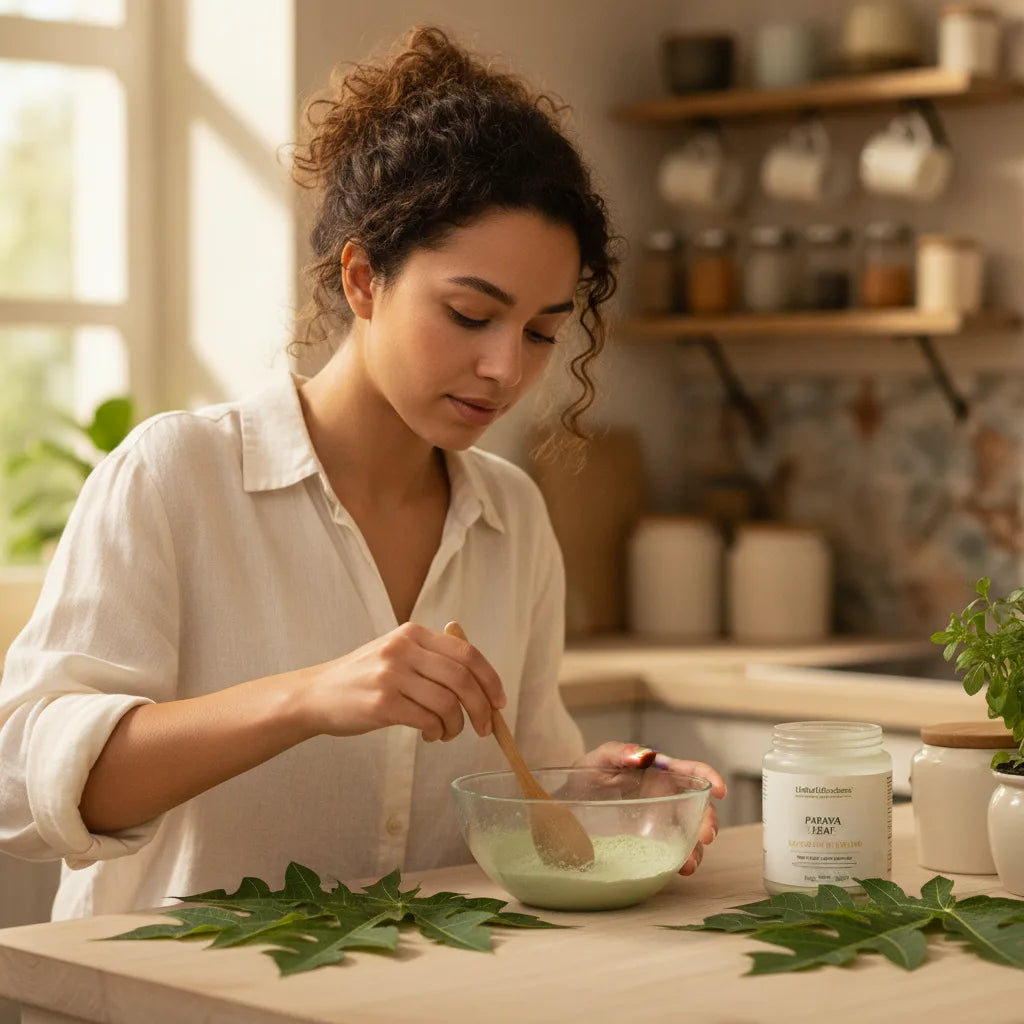 DIY beauty with papaya leaf powder: safe, sensory-first recipes for hair rinses, face masks, and scalp scrubs_featured_image
