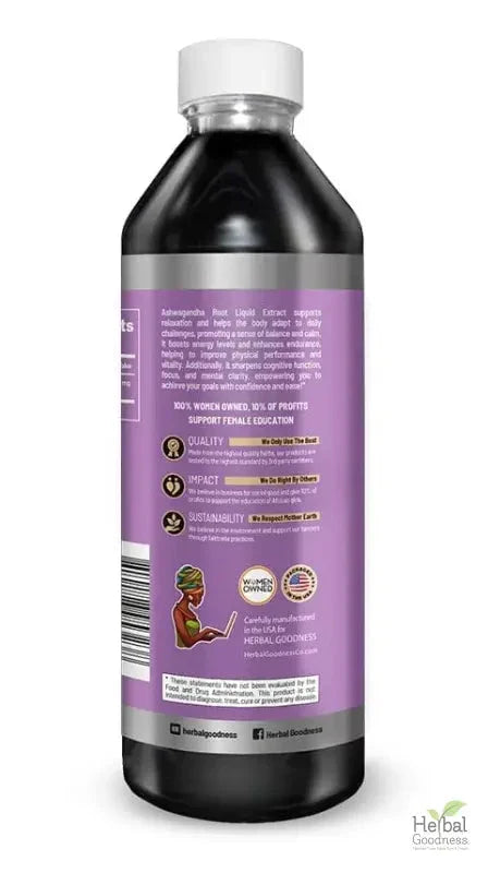 Ashwagandha Root Liquid Extract - Organic - Energy & Mood Liquid Extract Herbal Goodness 