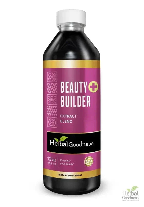 Beauty Builder Liquid Extract 15X – Skin Support & Collagen Wellness Formula Liquid Extract Herbal Goodness 12oz 