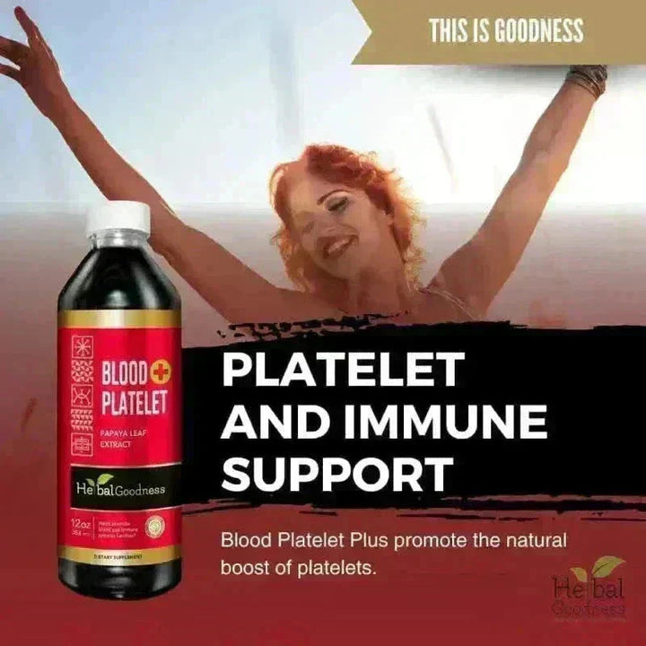 Blood Platelet with Papaya Leaf - Organic 1oz 15X Liquid Extract - Platelet & Bone Marrow Liquid Extract Herbal Goodness 
