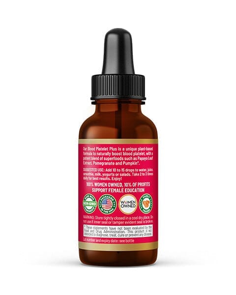 Blood Platelet with Papaya Leaf - Organic 1oz 15X Liquid Extract - Platelet & Bone Marrow Liquid Extract Herbal Goodness 