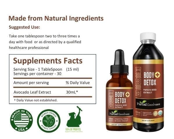 Body Detox Plus - Liquid - Healthy Colon & Kidney Cleanse - Herbal Goodness Liquid Extract Herbal Goodness 