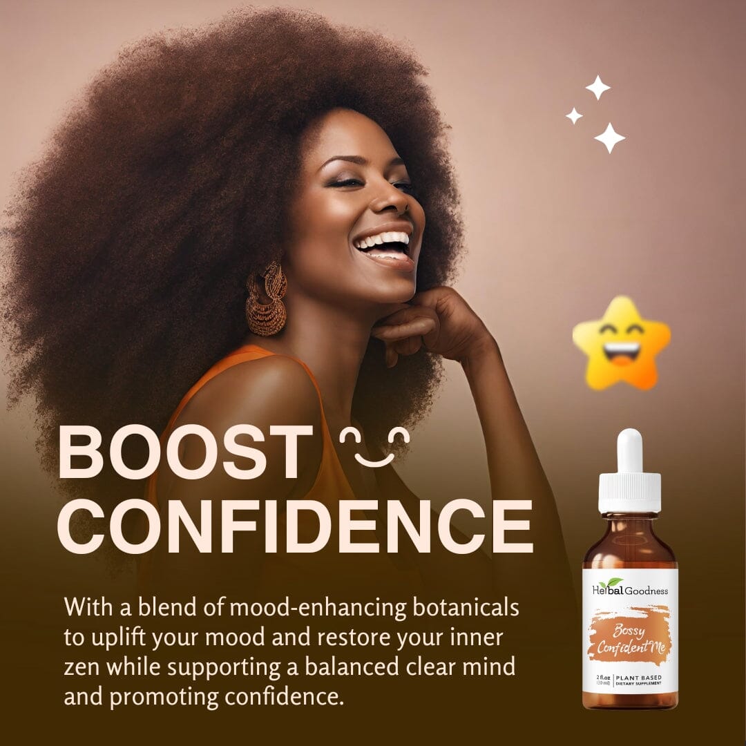 Bossy Confident Me 2 fl.oz - Plant Based - Dietary Supplement, Uplifts Mood and Promote confidence - Herbal Goodness - Herbal Goodness