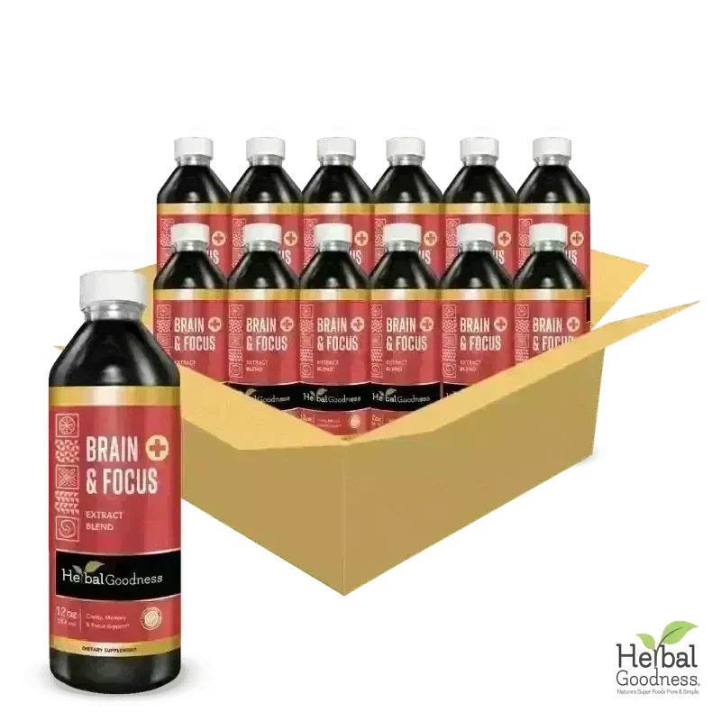 Brain & Focus Plus | Organic 15X Liquid Extract for Memory & Cognitive Wellness Support Liquid Extract Herbal Goodness 