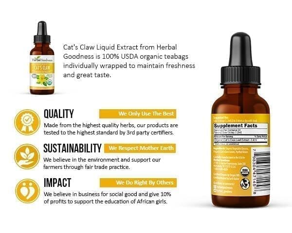 Cat's Claw Extract - Organic Liquid - Joint and Bone Support - Herbal Goodness Liquid Extract Herbal Goodness 