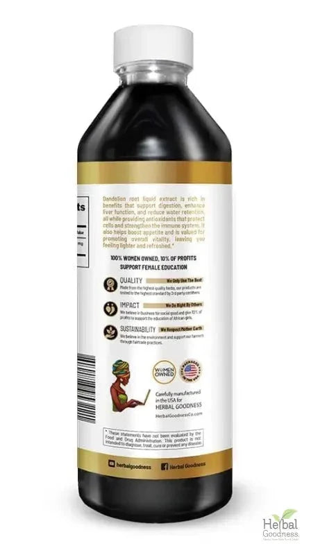 Dandelion Root Liquid Extract - Organic 1oz - Detox & Liver Liquid Extract Herbal Goodness 