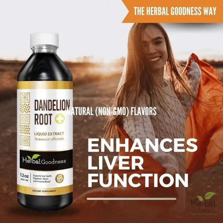 Dandelion Root Liquid Extract - Organic 1oz - Detox & Liver Liquid Extract Herbal Goodness 