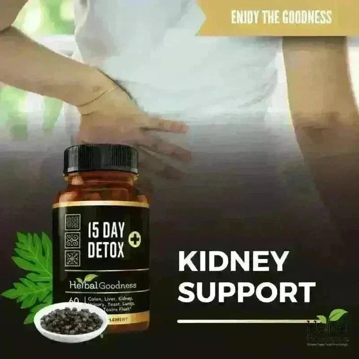 15 Day Detox Capsules 60ct (600mg) – Natural Detox &amp; Cleanse Supplement Capsules Herbal Goodness 