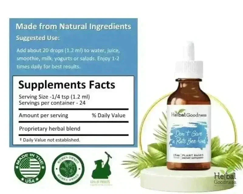 Don't Give a Rats Bee-hind - 2fl.oz - Mood & Zen Liquid Extract Herbal Goodness 