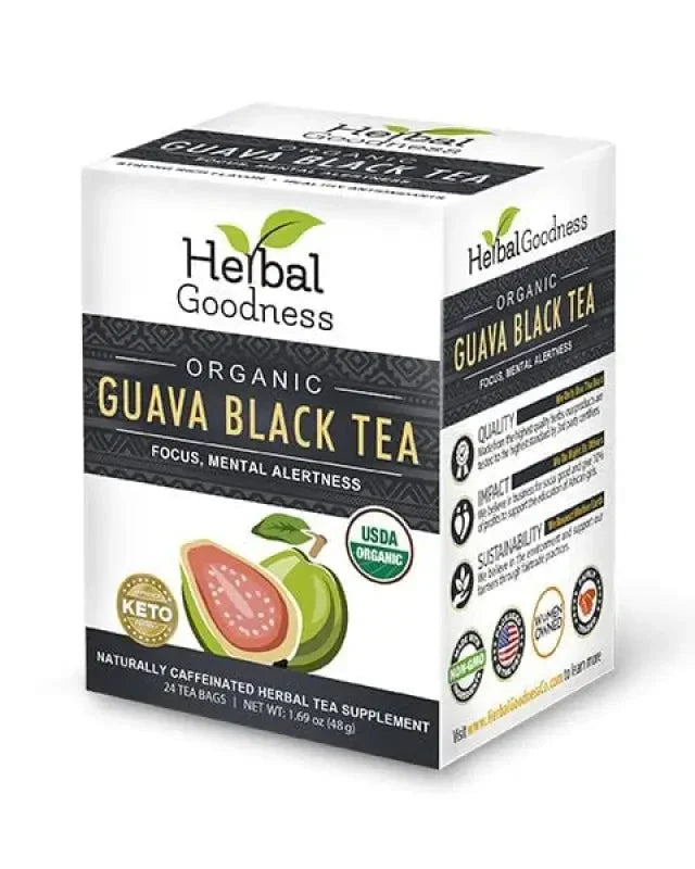 Guava Black Tea - Organic 24/2g Teabags - Clarify, Energy, Focus & Mental Alertness - Herbal Goodness Tea & Infusions Herbal Goodness Guava Black Tea - Organic 24/2g Teabags 