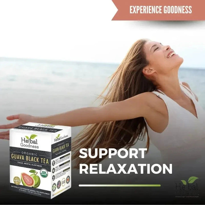 Guava Black Tea - Organic 24/2g Teabags - Clarify, Energy, Focus & Mental Alertness - Herbal Goodness Tea & Infusions Herbal Goodness 
