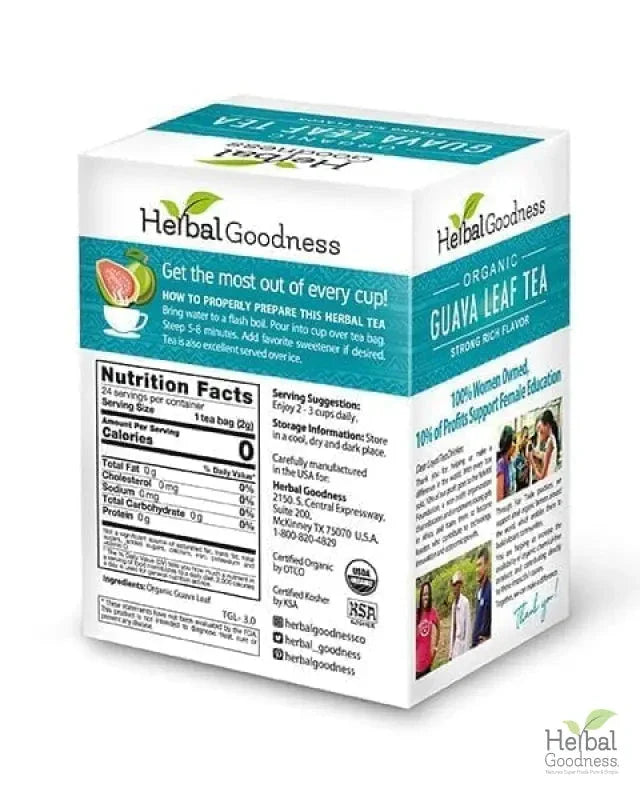 Guava Leaf Tea - Organic - Tea 24/2g - Caffeine-Free Tea & Infusions Herbal Goodness 