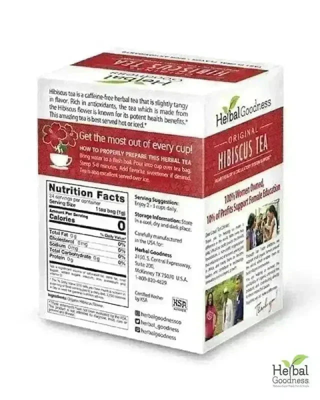 Hibiscus Tea - Organic 24/2g Tea bags - Heart Health Tea & Infusions Herbal Goodness 