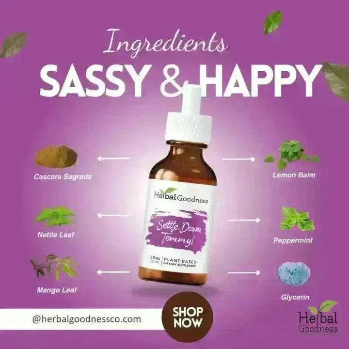 Settle Down Tommy - 2fl.oz - Gut &amp; Digestive Aid Liquid Extract Herbal Goodness 