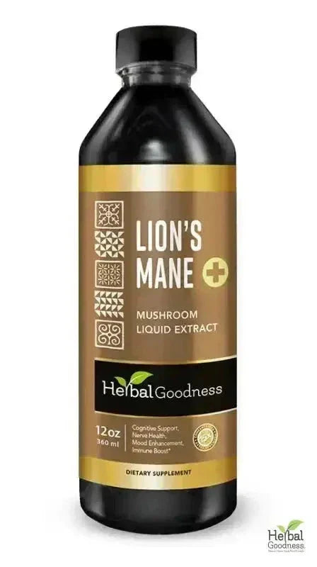 Lion's Mane Mushroom Liquid Extract - Organic 1oz - Brain & Mood Liquid Extract Herbal Goodness 12oz 