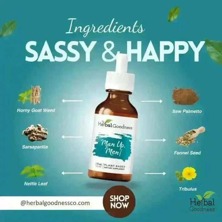 Man Up Men - 2fl.oz - Male Hormones & Vitality Liquid Extract Herbal Goodness 