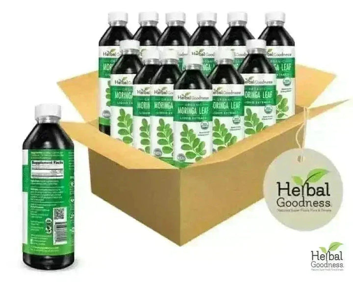 Moringa Leaf Extract - Organic 1oz 15X Liquid Extract - Immunity & Wellbeing Liquid Extract Herbal Goodness 12 oz Case(12) 