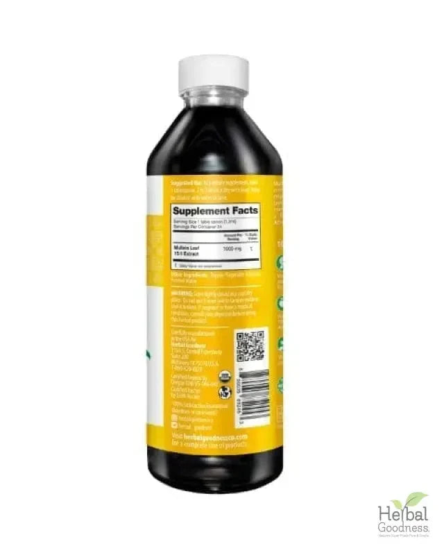 Mullein Leaf - Organic 15X Liquid Extract - Respiratory & Lung Health Liquid Extract Herbal Goodness 