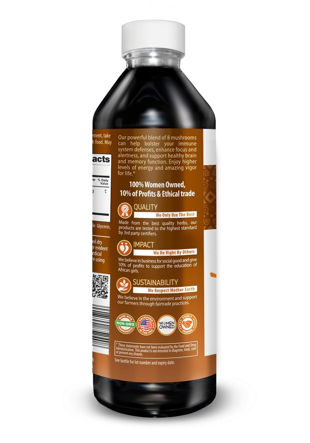 Mushroom Blend - Organic 1oz 15X Liquid Extract - Adaptogens & Brain Power Liquid Extract Herbal Goodness 