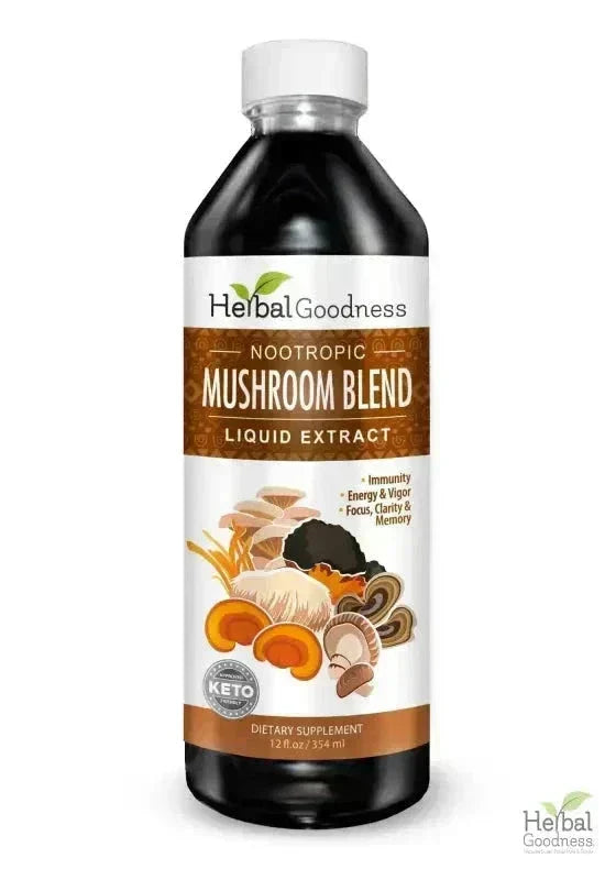 Mushroom Blend - 15X Liquid Extract - Adaptogens Liquid Extract Herbal Goodness 12 oz 