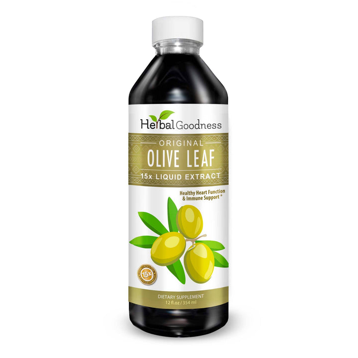 Olive Leaf Extract Liquid - 15X Strength Liquid Extract Herbal Goodness 12 oz 