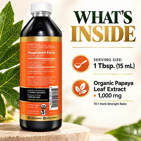 HG Papaya Liquid 16oz supplement facts