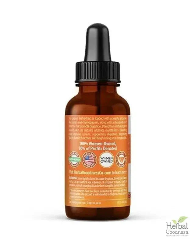 Papaya Leaf Extract - 1oz - Organic - 15X Liquid - Blood Platelet Liquid Extract Herbal Goodness 