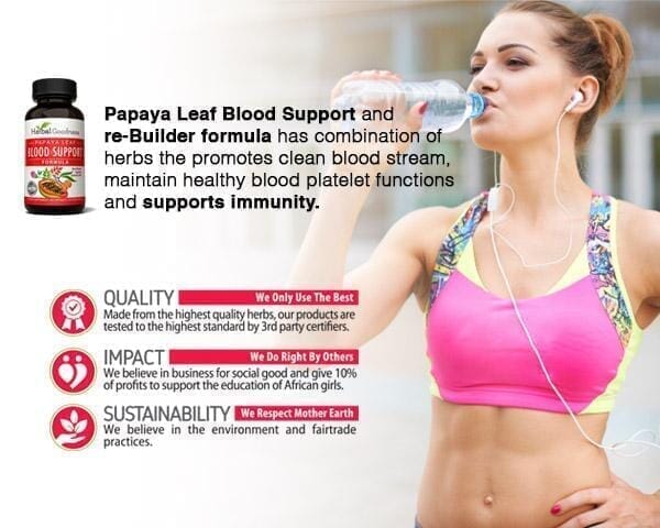 Papaya Leaf Extract Blood Support - Capsules 450mg - Healthy Platelets - Herbal Goodness Capsules Herbal Goodness 