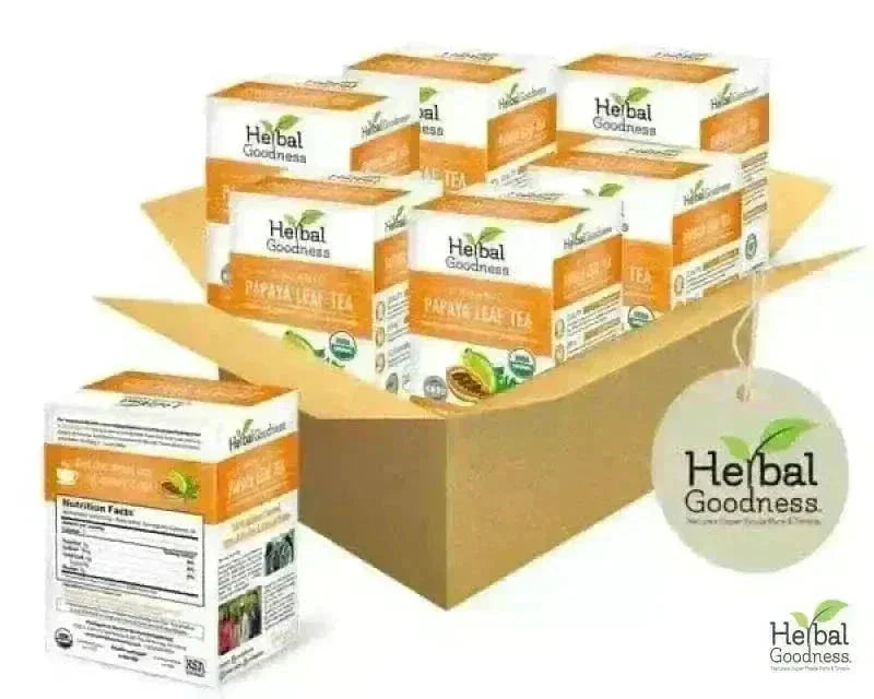 Papaya Leaf Tea - Organic 24/2g Tea Bags Tea &amp; Infusions Herbal Goodness Case (6) 