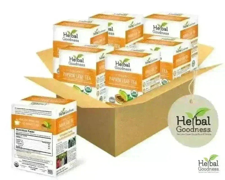 Papaya Leaf Tea - Organic 24/2g Tea Bags Tea &amp; Infusions Herbal Goodness Case (6) 