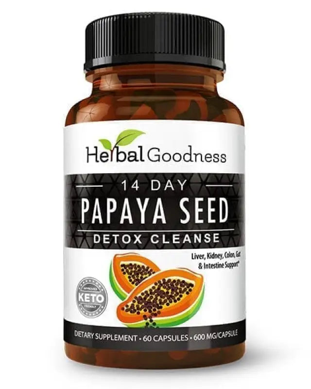 Papaya Seed Powder - 60/600mg Capsules - Gut & Colon Cleanse Capsules Herbal Goodness 