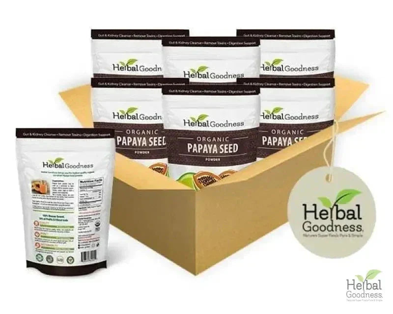 Papaya Seed Powder - Organic 4oz - Detox, Kidney & Digestion - Herbal Goodness Powder Herbal Goodness Case (6) 