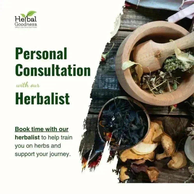 Personal Consultation with Herbalist or Health Coach Education Herbal Goodness 60 minutes 