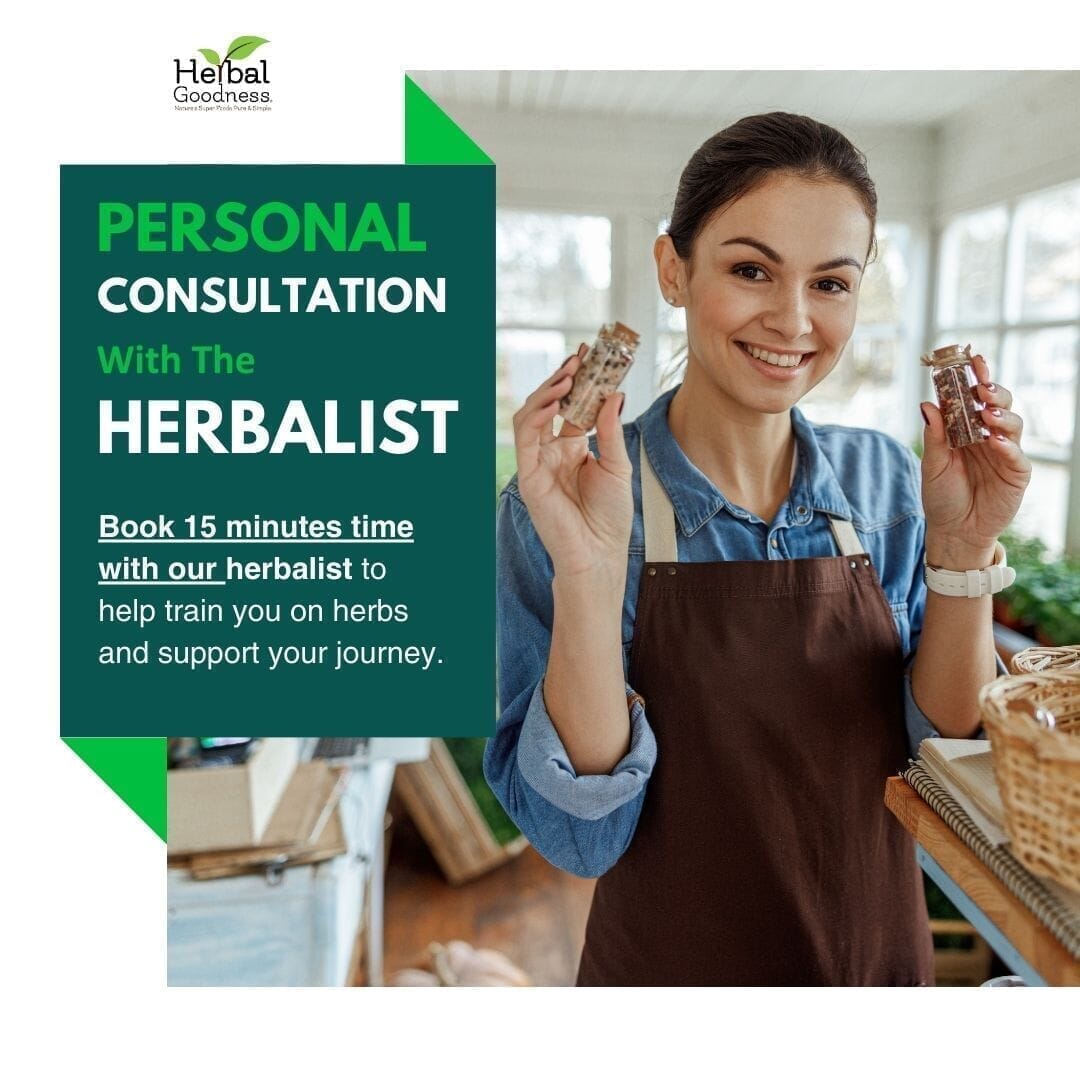 Personal Consultation With The Herbalist Education Herbal Goodness 15 minutes 