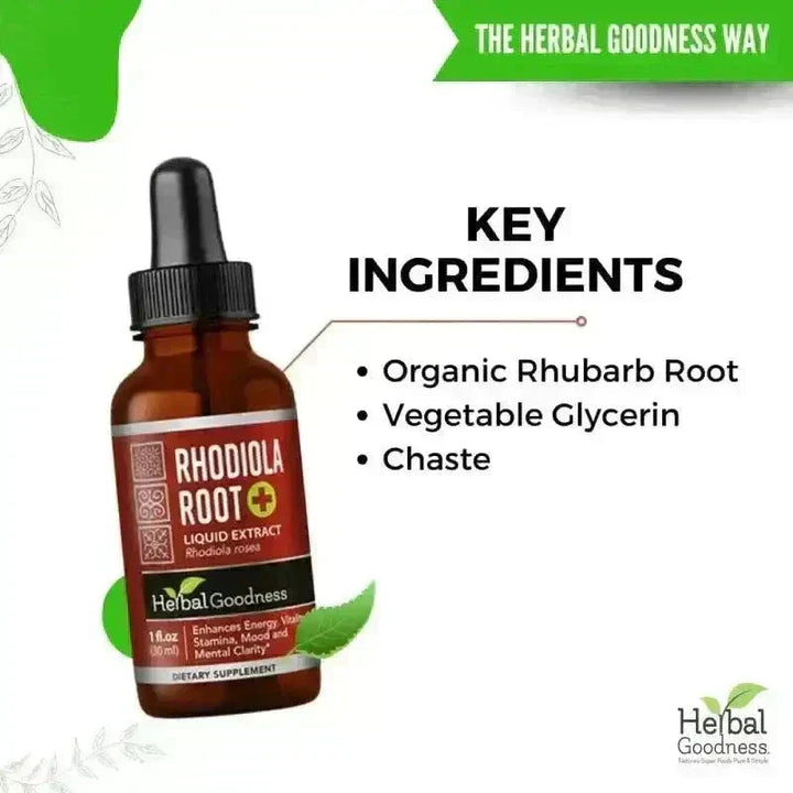 Rhodiola Root Liquid Extract – Natural Adaptogen for Energy, Stamina &amp; Stress Wellness | Buy Online Liquid Extract Herbal Goodness 