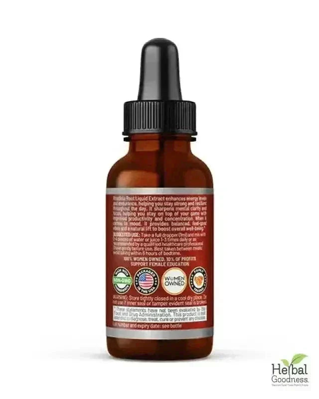 Rhodiola Root Organic Liquid Extract – Natural Adaptogen for Energy, Stamina & Stress Wellness | Buy Online Liquid Extract Herbal Goodness 