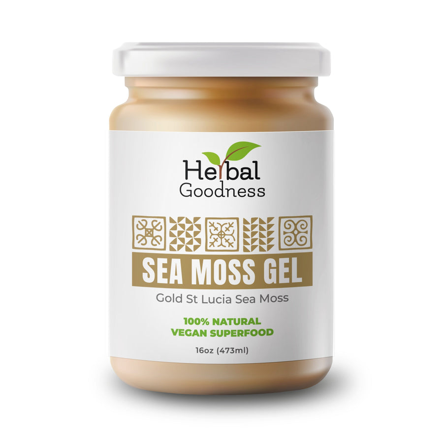 Sea Moss Gel 16 oz Superfood - Thyroid, Joint, Gut, Metabolism & Immune Support - Herbal Goodness Gels Herbal Goodness Unit (IN-STORE PICKUP ONLY) Gold 