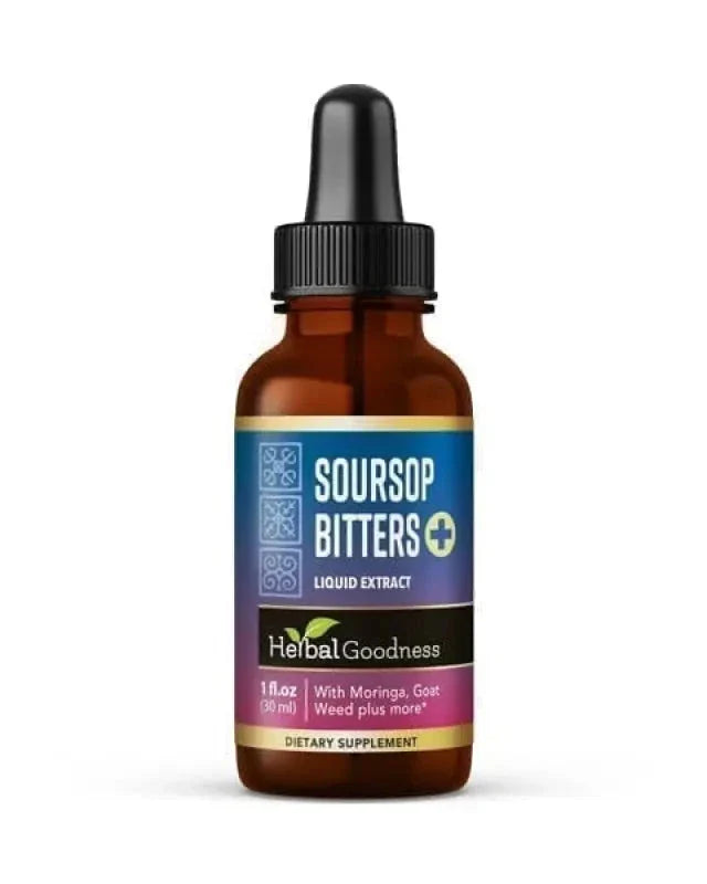 Soursop Bitters 15X Liquid Extract – Organic Soursop Leaf Detox & Wellness Support Liquid Extract Herbal Goodness 1 oz 