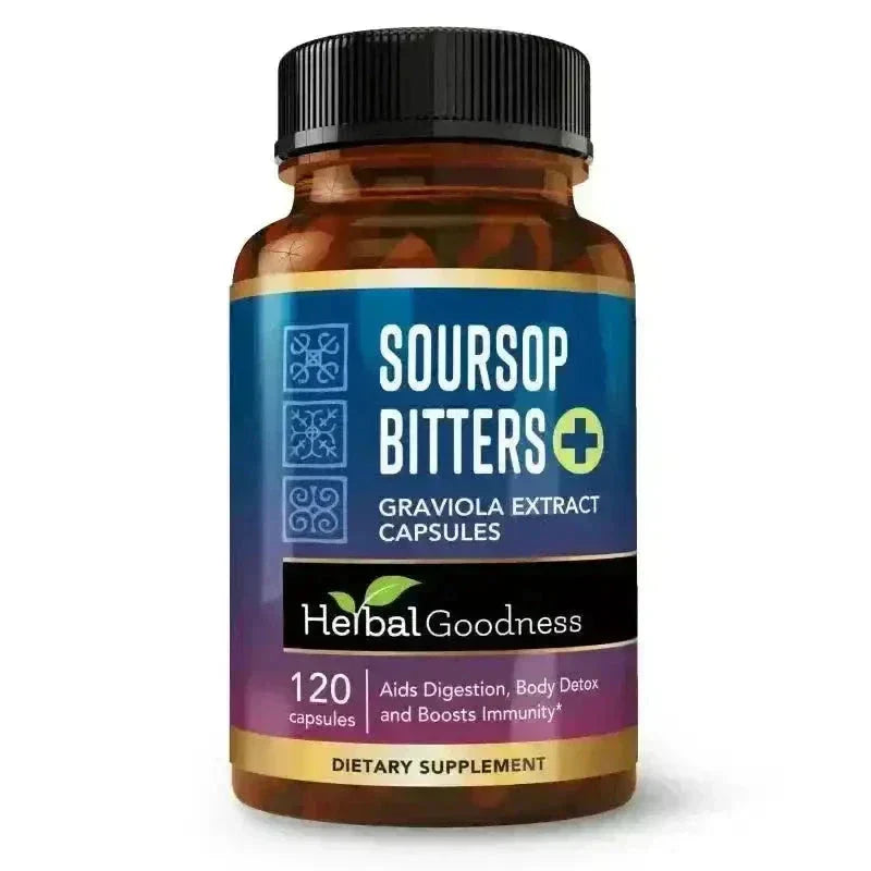 Soursop Bitters Graviola Extract - 120/1000mg Capsules - Immunity & Wellbeing Capsules Herbal Goodness 