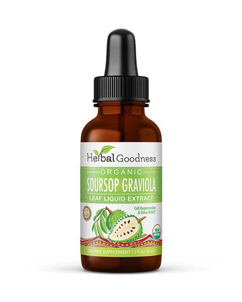 Soursop Leaf Graviola Extract - Organic Liquid Liquid Extract Herbal Goodness 1oz 