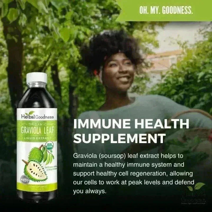 Soursop Leaf Graviola Extract - - Organic 15X Liquid Extract - Cell Renew & Immunity Liquid Extract Herbal Goodness 