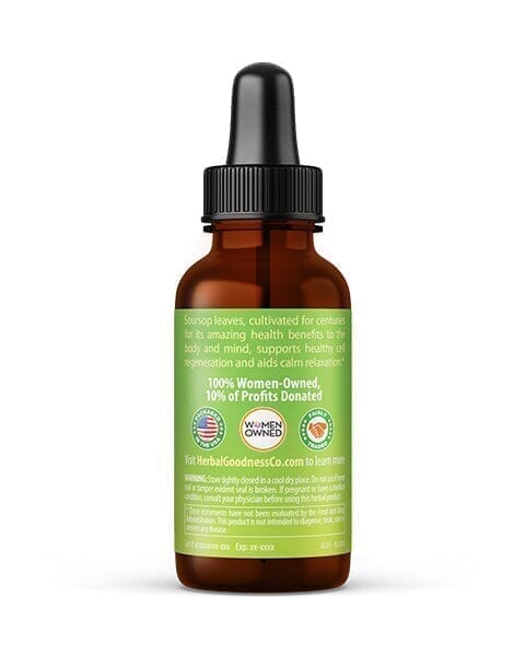 Soursop Leaf Graviola Extract - Organic Liquid - 15X Strength - Healthy Cell Function, Immunity & Relaxation - Herbal Goodness Liquid Extract Herbal Goodness 