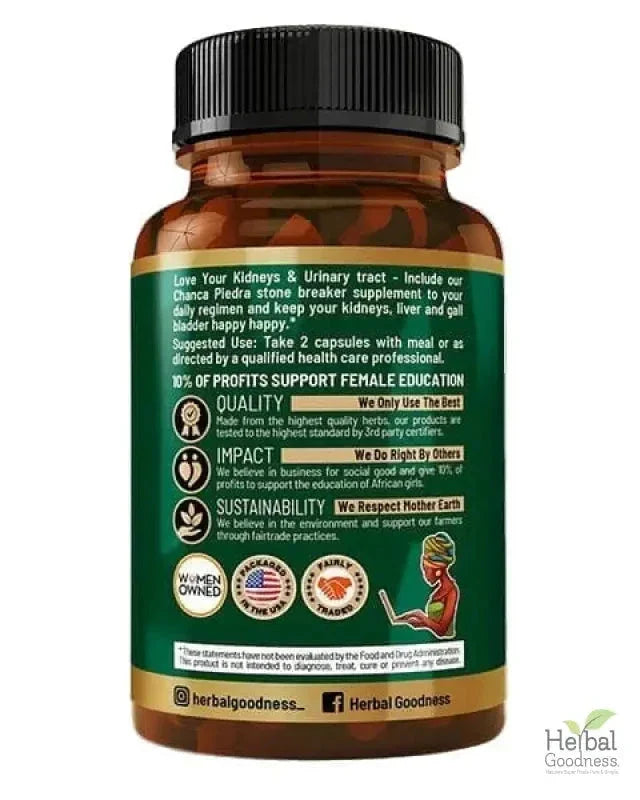 Stone Breaker Chanca Piedra - Capsules 10X Extract 60/600mg - Kidney Health Capsules Herbal Goodness 